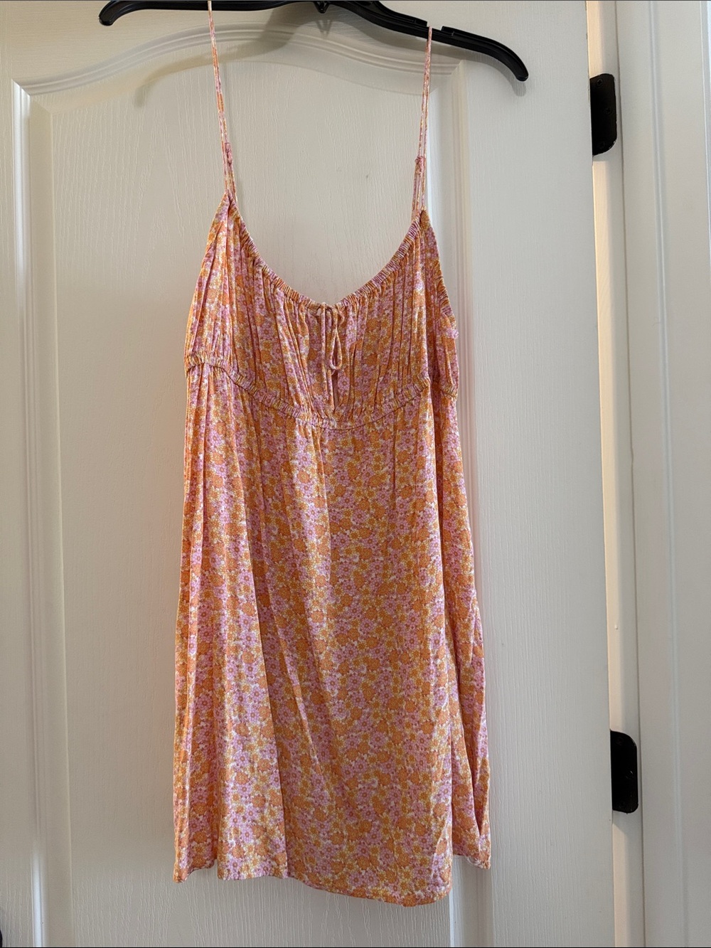 H&M Pink & Peach Floral Elastic-Neck Blouse